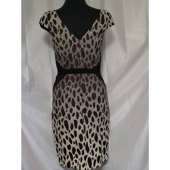 JAY GODFREY  classy sophisticated  Animal Print short cap sleeve Dress - Picture 9 of 11